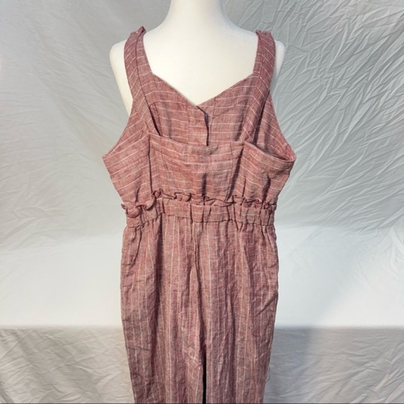 Romeo & Juliet Couture NWT Button Linen Jumpsuit wide leg lagenlook striped S - Picture 9 of 14